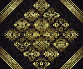 luxurious Golden vintage patterns background 05