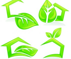 Creative Green Leaf logos vector 01