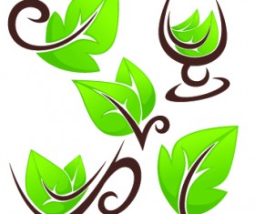 Creative Green Leaf logos vector 03