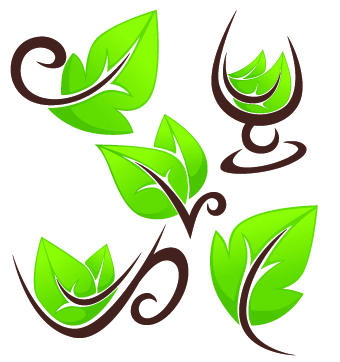 Creative Green Leaf logos vector 03