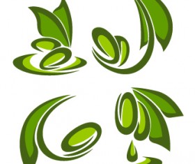Creative Green Leaf logos vector 04