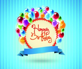 Happy Birthday card vector set 02