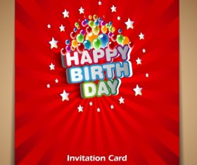 Happy Birthday card vector set 03