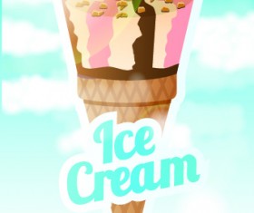 Ice cream design template vector 01