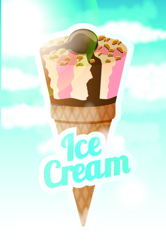 Ice cream design template vector 01