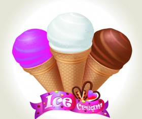 Cute Ice Cream design vector 01