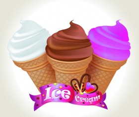 Cute Ice Cream design vector 02
