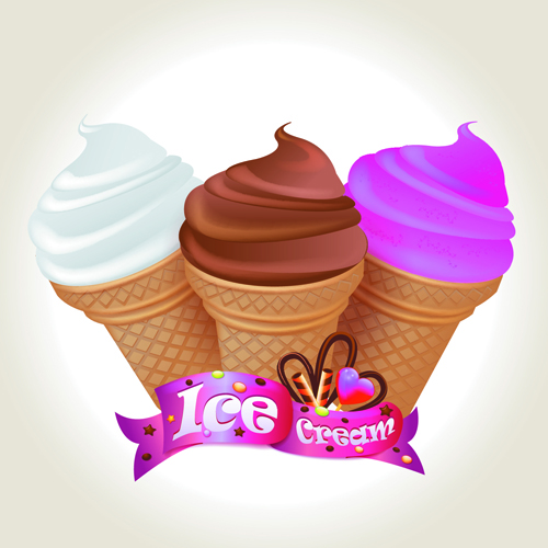 Cute Ice Cream design vector 02