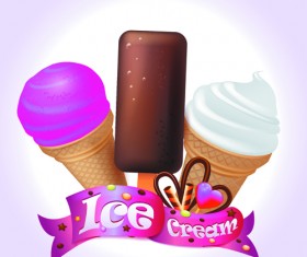 Cute Ice Cream design vector 03