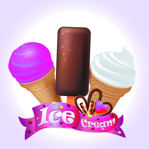 Cute Ice Cream design vector 03