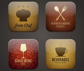 Vintage Food Applicaion Icons vector 01