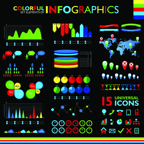 Colorful Infographic vector 01