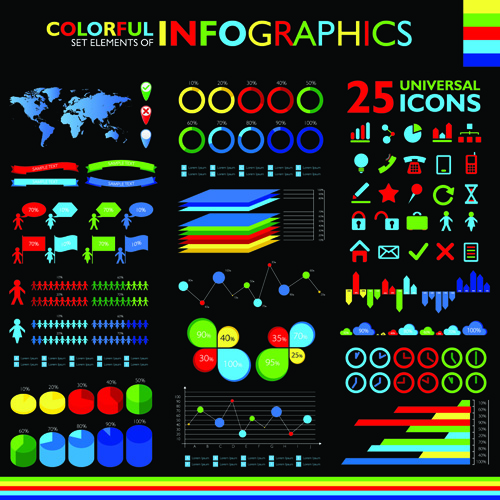 Colorful Infographic vector 02