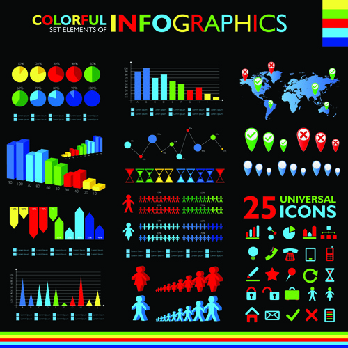 Colorful Infographic vector 03