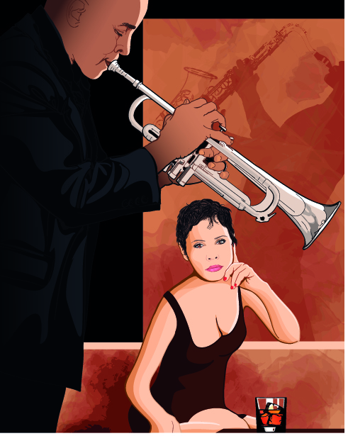 Jazz poster publicize template vector 03
