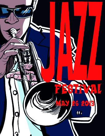 Jazz poster publicize template vector 04