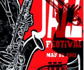 Jazz poster publicize template vector 05