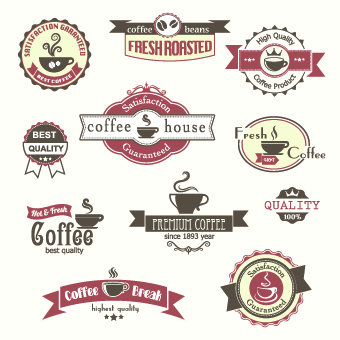 Modern Coffee Label vector set 01