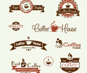 Modern Coffee Label vector set 02