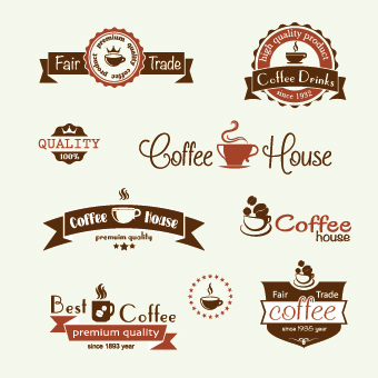 Modern Coffee Label vector set 02