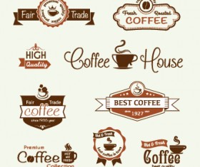 Modern Coffee Label vector set 03