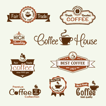 Modern Coffee Label vector set 03