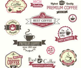 Modern Coffee Label vector set 04