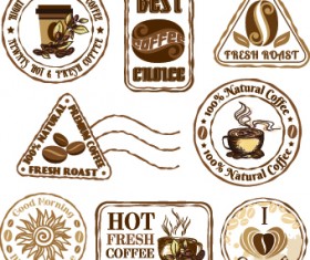 Retro Labels and stickers coffee vector 03