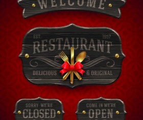 Vector Restaurant design elements 03