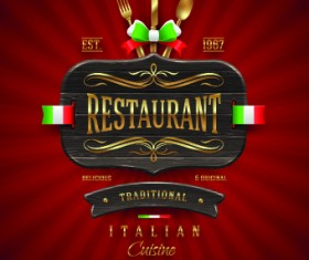Vector Restaurant design elements 06