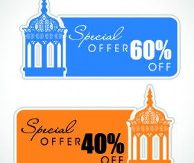 Muslim style discount tag vector 04