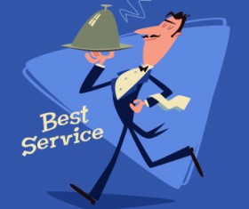 Funny Restaurant poster design vector 01