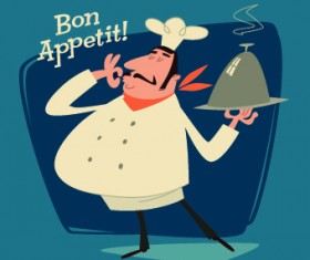 Funny Restaurant poster design vector 02