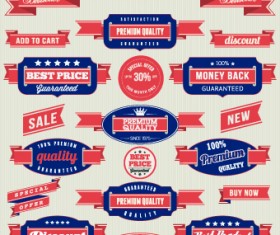 Retro Premium Quality labels design set 02