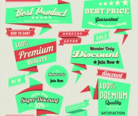 Retro Premium Quality labels design set 03