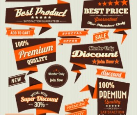 Retro Premium Quality labels design set 04