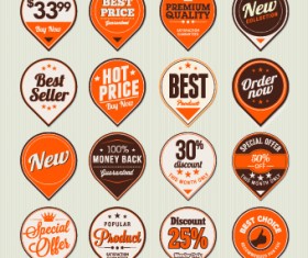 Retro Premium Quality labels design set 05