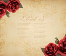 Roses and Vintage background vector 06