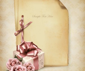 Roses and Vintage background vector 07
