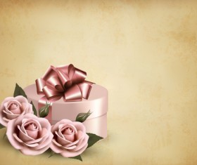 Roses and Vintage background vector 08