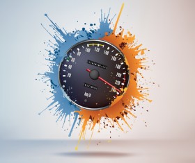 Speedometer design element vector 01