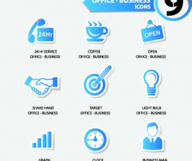 Office Stickers icons vector 01
