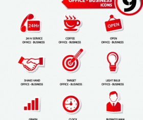 Office Stickers icons vector 04