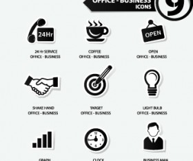 Office Stickers icons vector 05