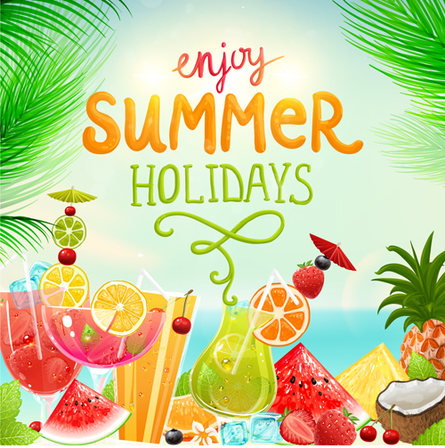 Creative Summer Holidays vector Backgrounds 05