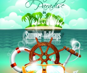 Summer holiday flyer template vector 02