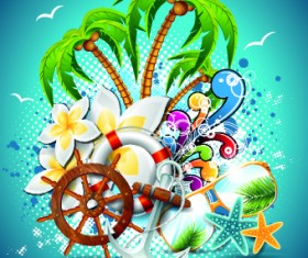 Summer holiday flyer template vector 03