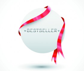 Sale Tags with red Ribbon vector 01