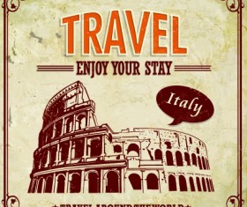 Vintage style Travel poster design vector 01