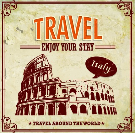 Vintage style Travel poster design vector 01